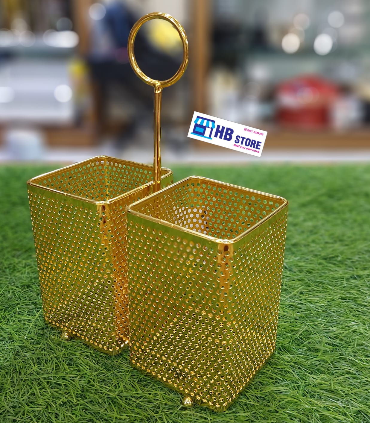 Golden Metal Spoon Holder