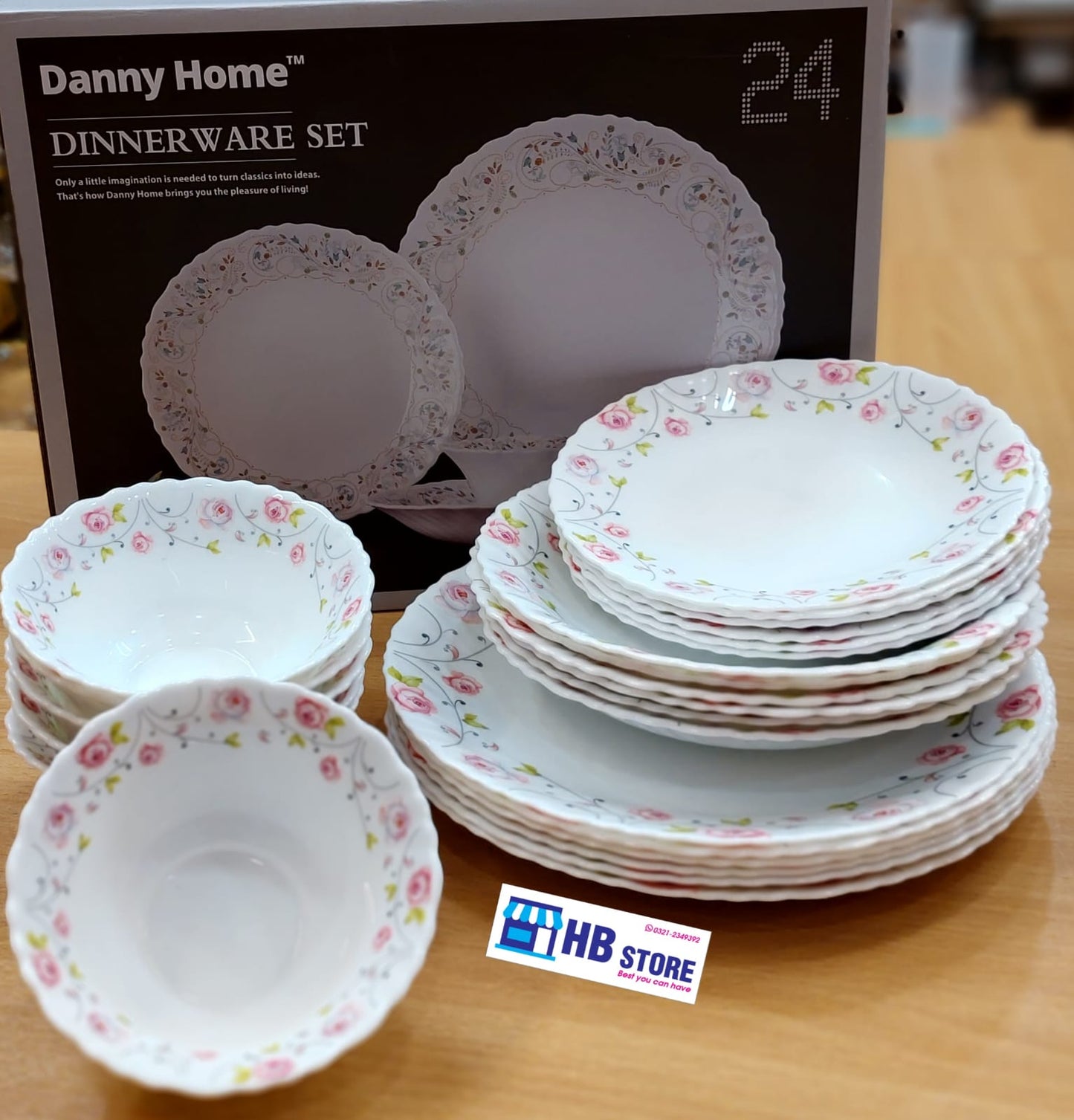 Denny Home Mrble Dinnerware set 24pcs