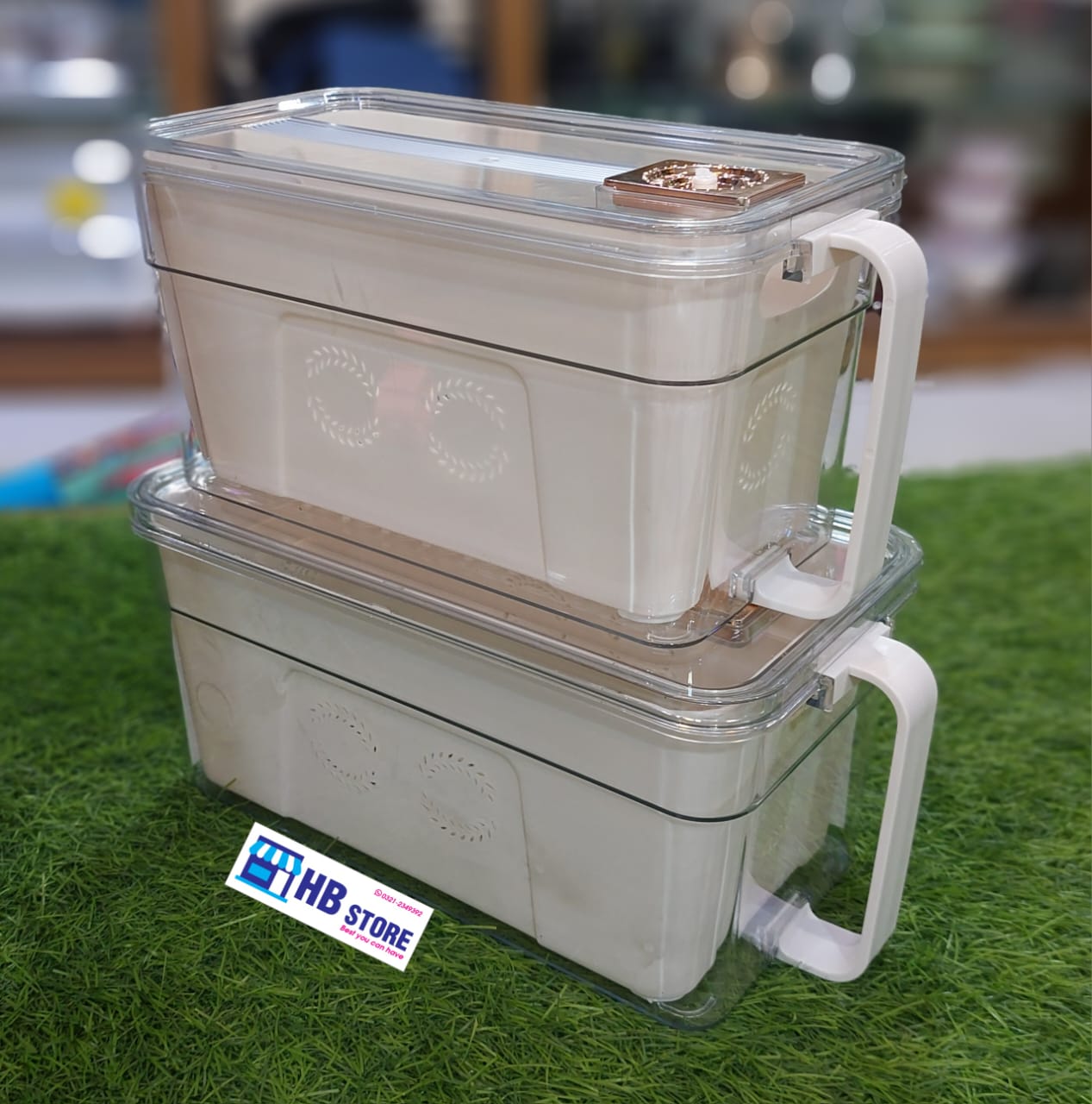 Organizer Deep Storage Food Box with Drainer Basket