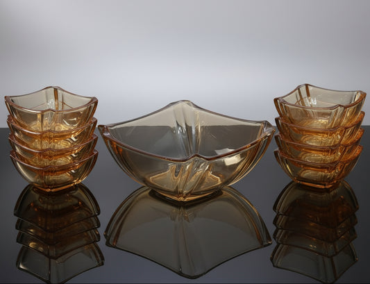 Delisoga 7-Piece Golden Shade Glass Bowl Set