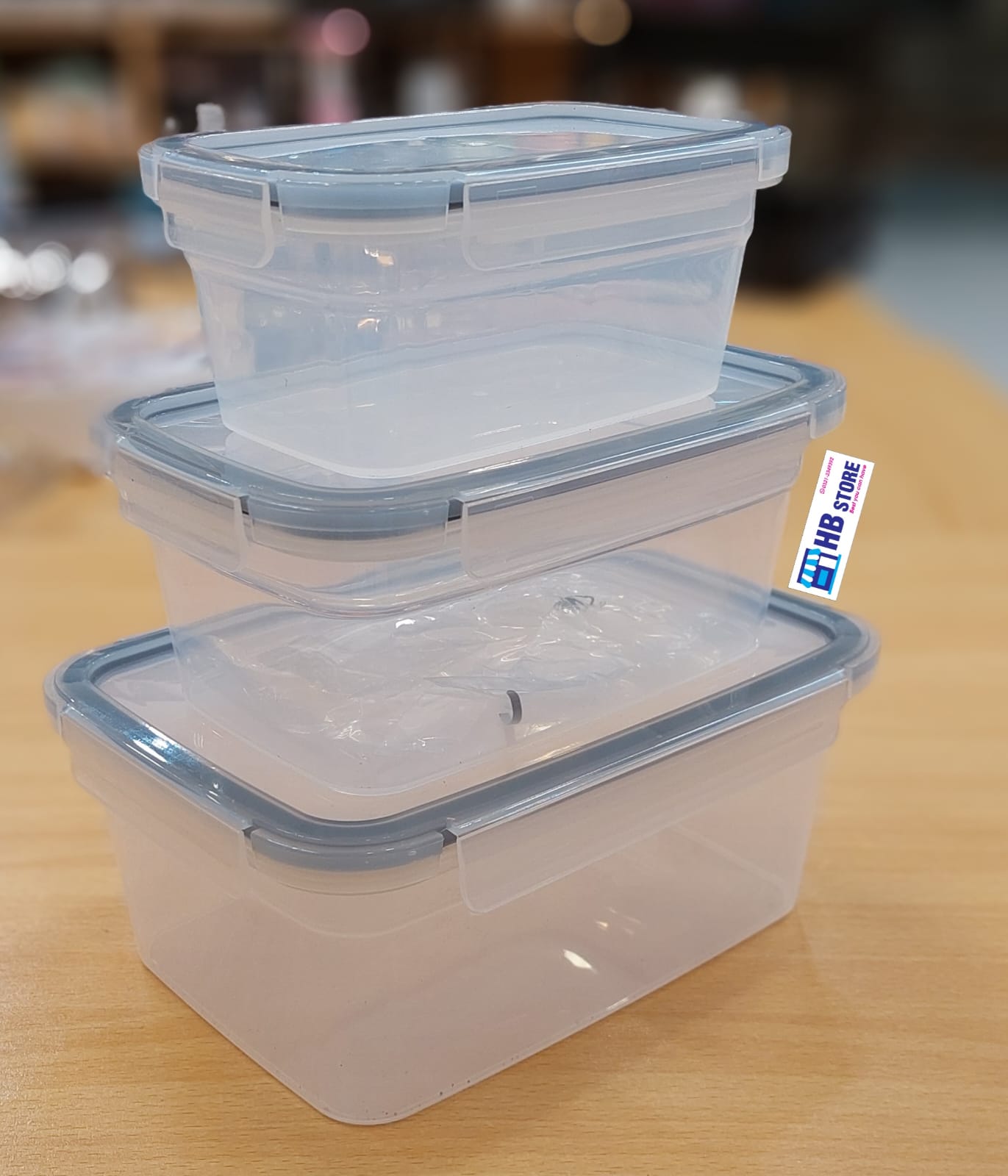 Crisper 3 In 1 Rectangular Shape Food Container - For Food Storage