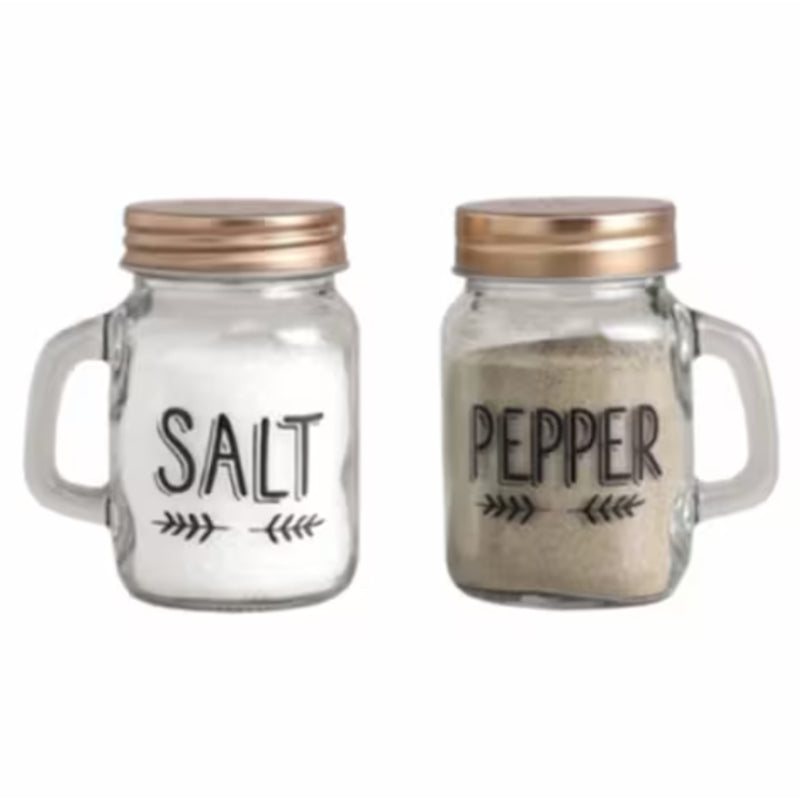 2Pcs Glass Material Salt Pepper Set