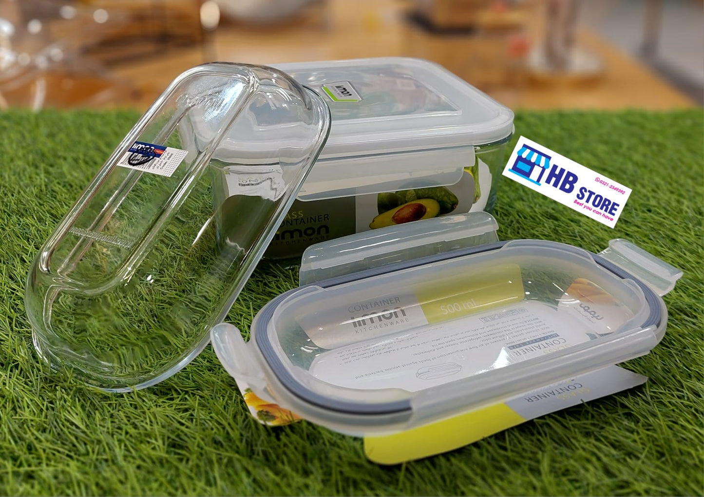 Limon Glass Food Storage Container with Lid, Square