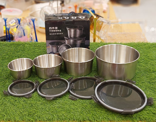 4-Piece Nesting Stainless Steel Bowl Set.
