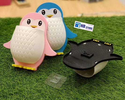 Cute Cartoon Penguin Wall-Mounted Storage Organizer