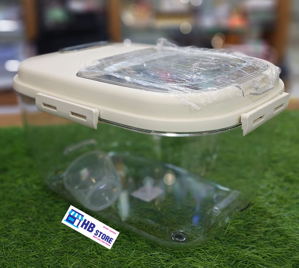 10kg Acrylic Rice/Cereal Storage Bucket with a Spoon