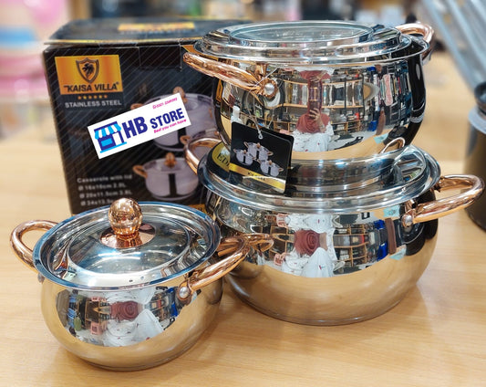 KAISA VILLA Stainless Steel Cookware Set 3pcs set