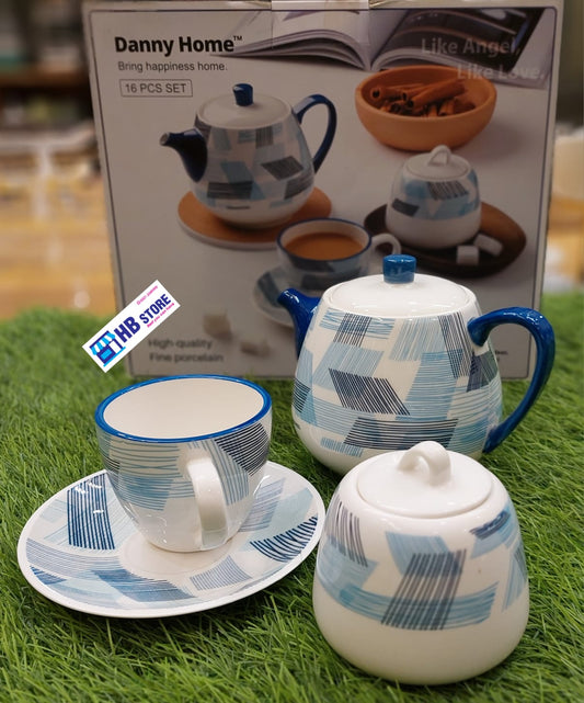 Geometric design tea set
