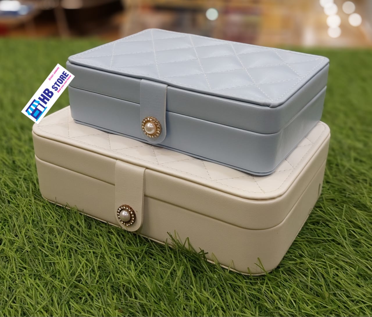 Travel Diamond Quilted Jewelry Case Storage for Ring Earrings Necklace