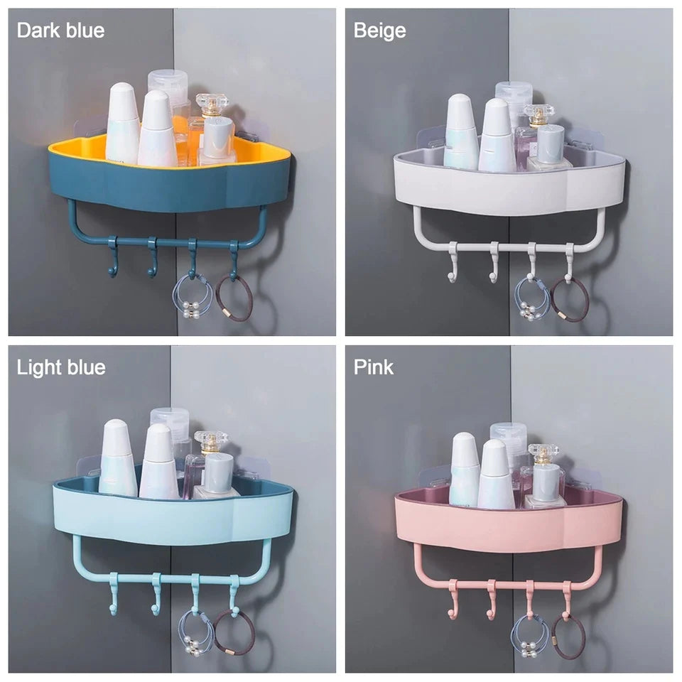 Bathroom Corner Shelf, Wall-mounted Triangular Storage Rack, Punch-free  Bathroom Basket, Toilet Washbasin Holder