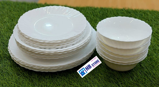 24-Piece White Marble Dinner Set – Timeless Elegance for Every Table