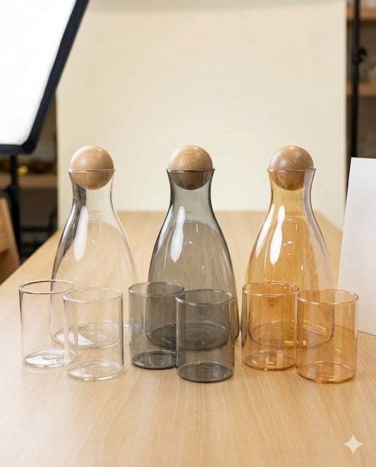 Minimalist Glass Carafe & Tumbler