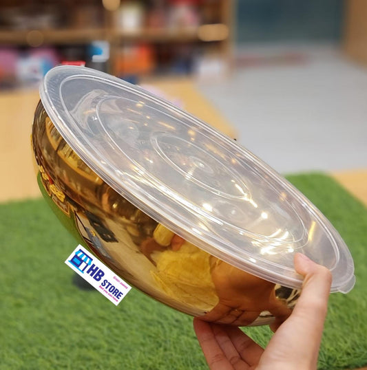 Premium Gold Stainless Steel Serving Bowl with Airtight Lid