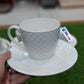 Ceramic White Design Cup Saucer Set