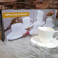 Ceramic White Design Cup Saucer Set