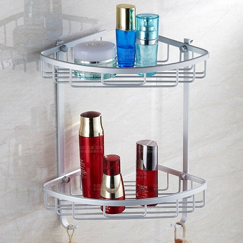 2 Layer Wall Mount Aluminium Corner Rack