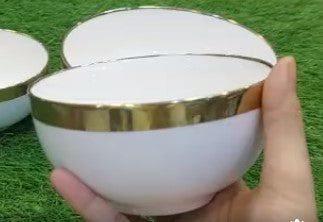 Golden Line White Ceramic Bowl