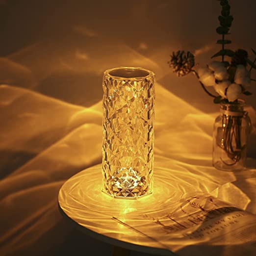 Crystal Diamond Table Lamp - Rechargeable Color Changing