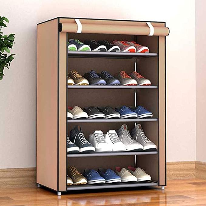 Shoes Rack with Zip Cover - 5 Layer