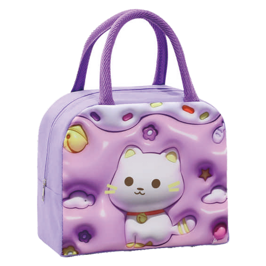 3D Cartoon Pop Lunch Bag – Insulated Thermal Tote (Rabbit, Cat, Elephant)