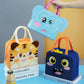 Cartoon Face Insulated Lunch Bag – Kids Thermal Tote (Elephant, Tiger, Dino)