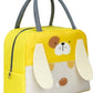 Cute Dog & Bunny Ear Insulated Lunch Bag – Kids Thermal Tote (Pink & Yellow)
