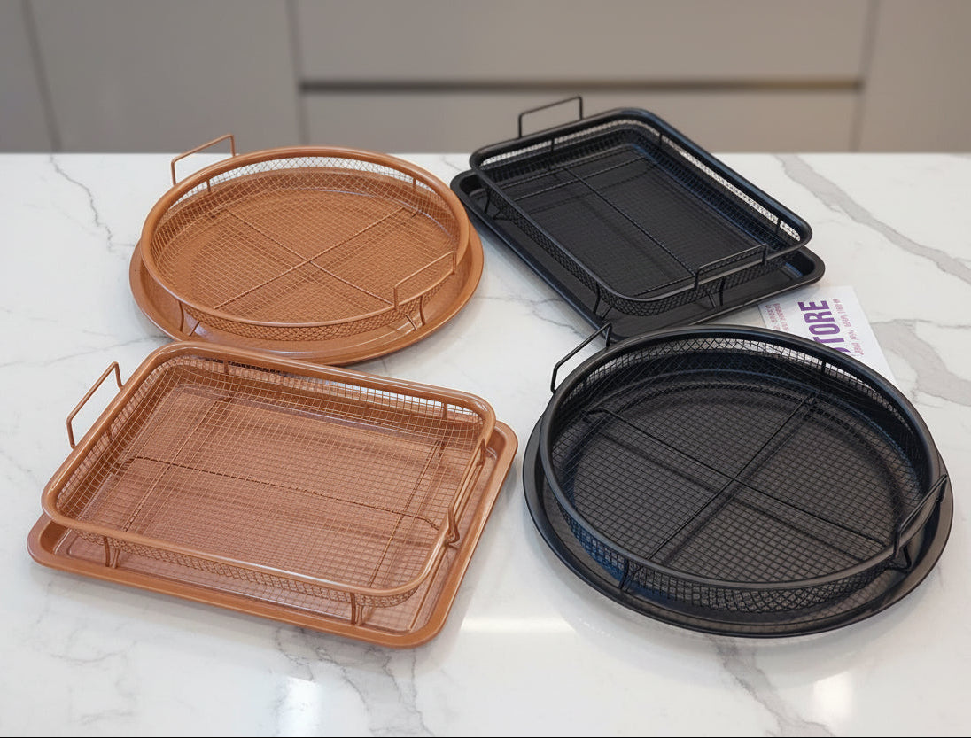 Copper Crisper Non-Stick Oven Baking Tray with Crisping Basket