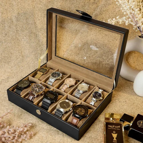 Multiple Watch Storage Case Luxury Leather Watch Box – Multiple Grid Options – HBStore