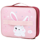 Bear Print Rectangular Insulated Lunch Bag – Kids & Adults Thermal Tote (Green, Pink)