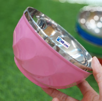 Set of 5/10/12 Stainless Steel Nesting Bowls with Colorful Enamel Exterior | Insulated Serving & Mixing Bowls