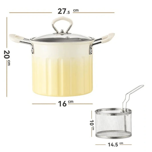 3L Deep Frying Pot With Strainer Basket