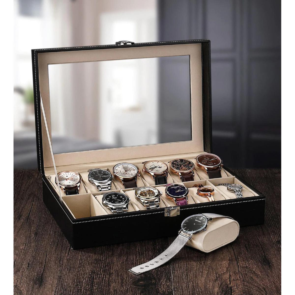 Luxury Leather Watch Box – Multiple Grid Options