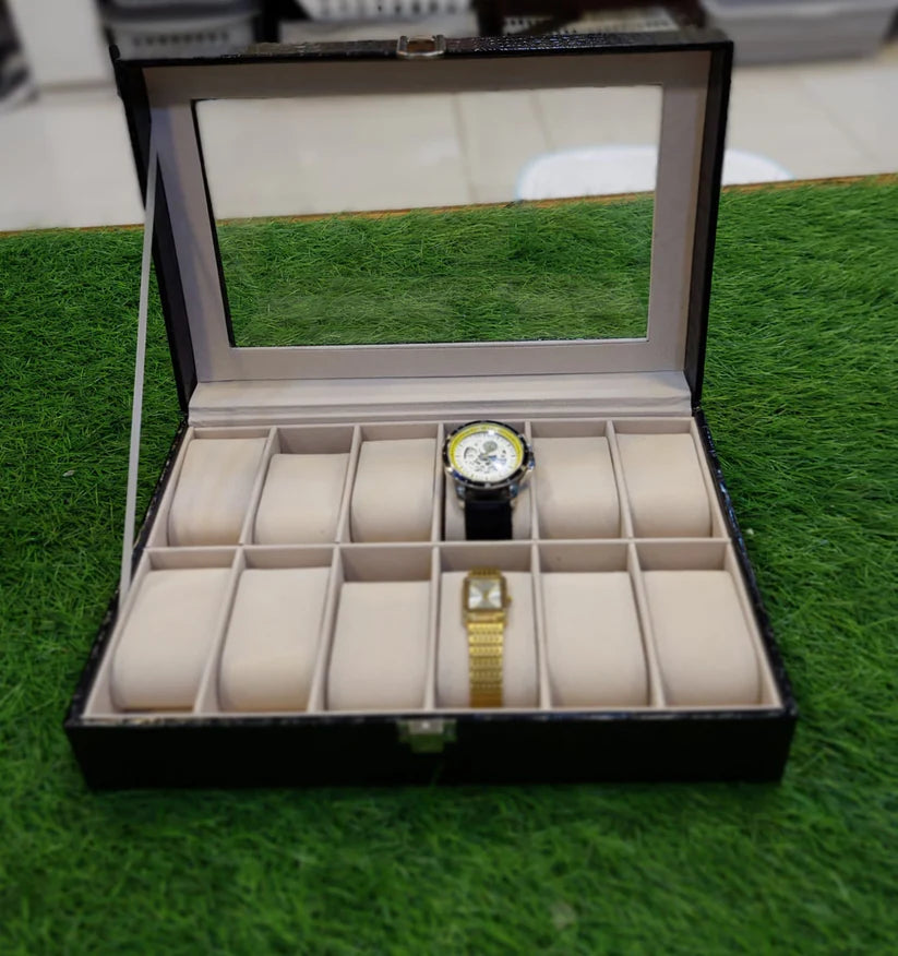Luxury Leather Watch Box – Multiple Grid Options