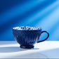 Danny Home 400ml Blue Floral Porcelain Breakfast Cup