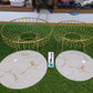 Golden Metal Fruit Basket With Glass Plate