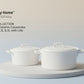Danny Home White Porcelain Round Casserole Dish with Lid