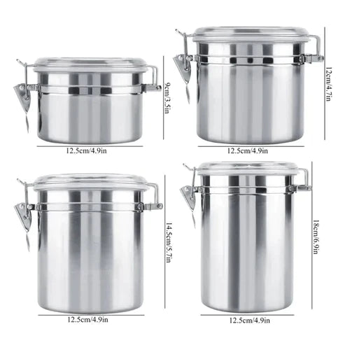 4pcs Steel Airtight Jar Set