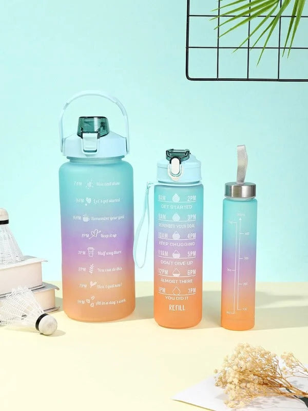 3Pcs Multi Color Water Bottle Set