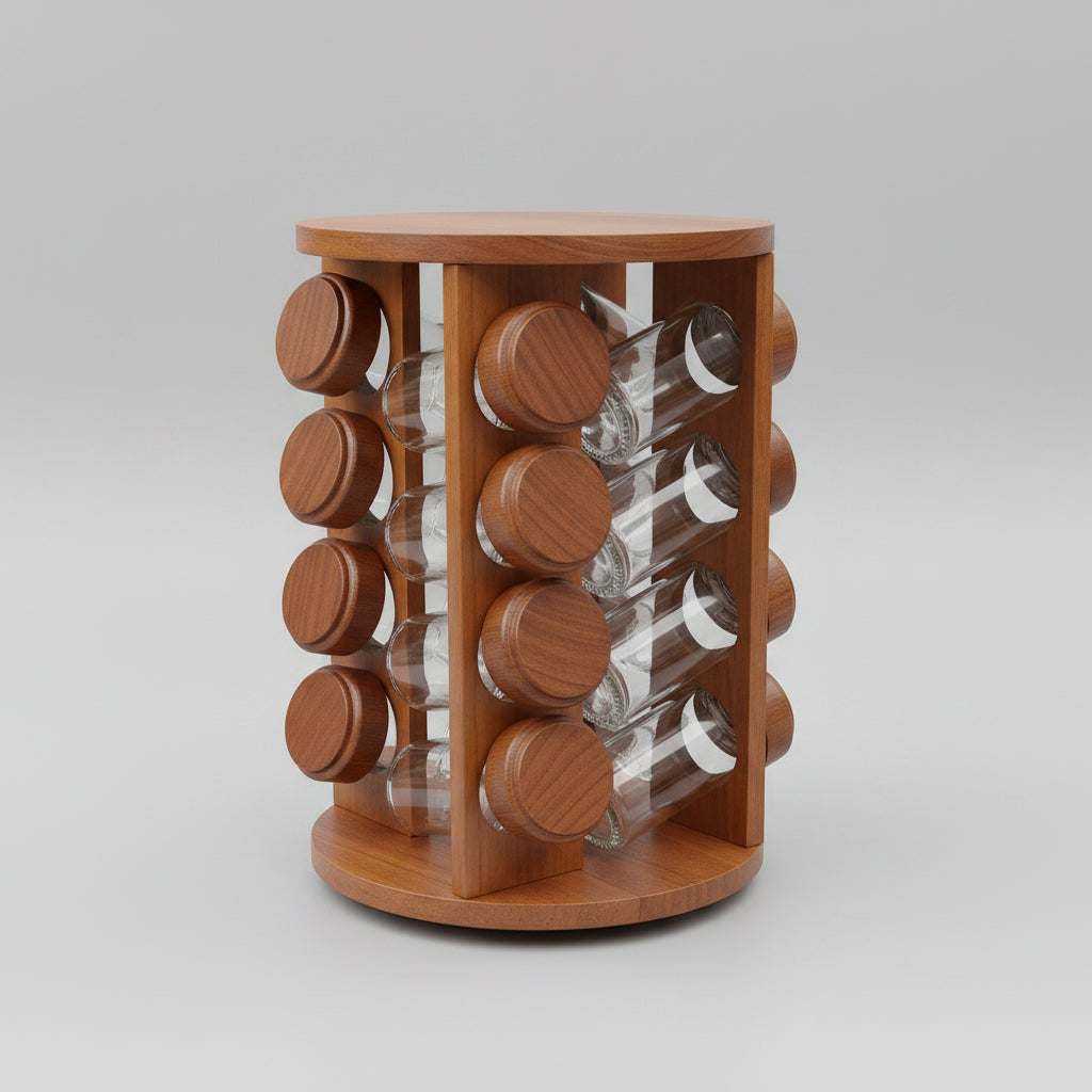 Classic Wooden  Rotating Masala Stand