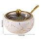 Stainless Steel Sugar Pot with Glass Lid and Spoon