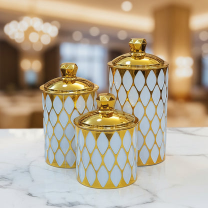 Aura Gold Trim Luxury Canister Set