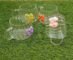 1-pcs Cute Glass Ribbed Coffee Mug