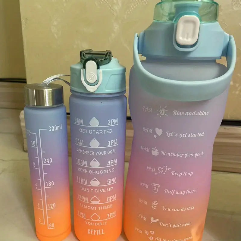 3Pcs Multi Color Water Bottle Set