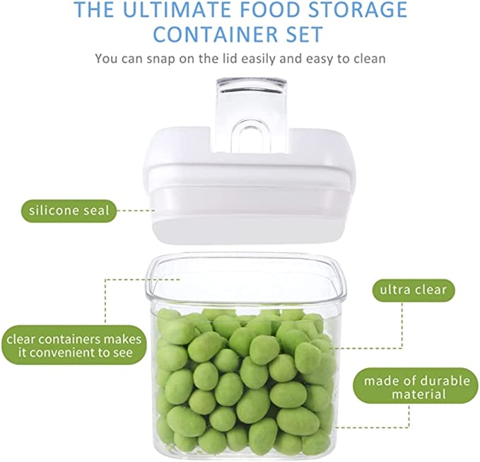 Airtight Lock Food Storage Jar Set - BPA Free 4pcs