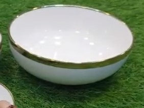 Golden Line White Ceramic Bowl