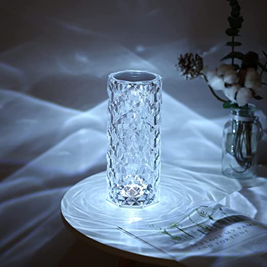 Crystal Diamond Table Lamp - Rechargeable Color Changing