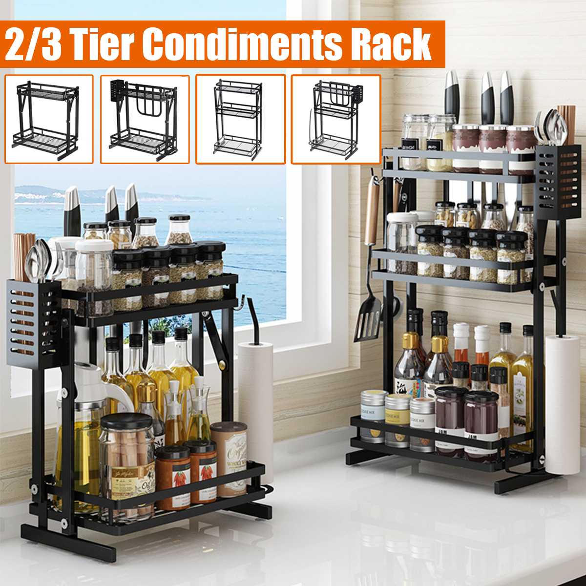 Relibi Rack Kitchen Organizer Metal Shelf Rack – HBStore