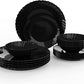 denny home Black Glass Dinner Plates & Bowl