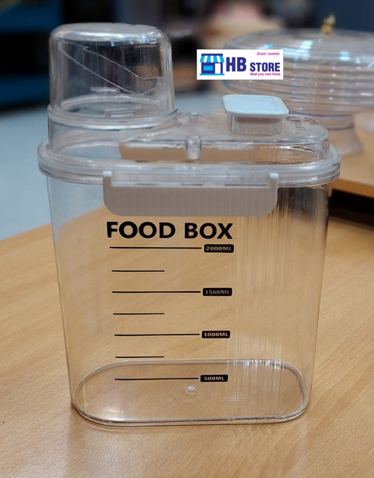 Imported cereal and food container, transparent