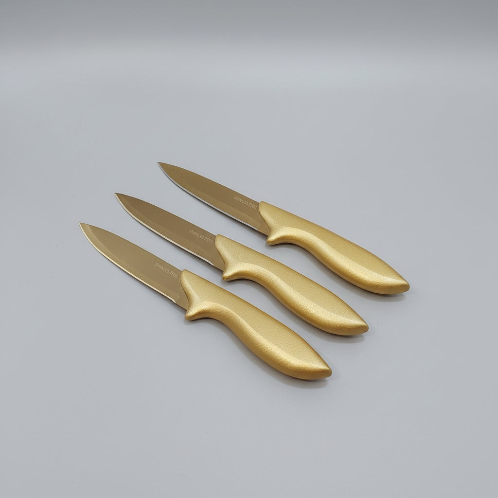 3-Piece Golden Fruit Knife Set